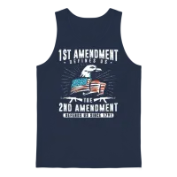 1st Amendment Defines Us, 2nd Defends Us Unisex Tank Top - Navy – 1