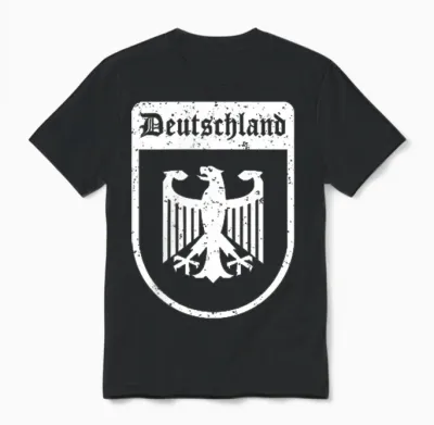 German Eagle Flag of Germany T-Shirt, Black Unisex T-Shirt - Black