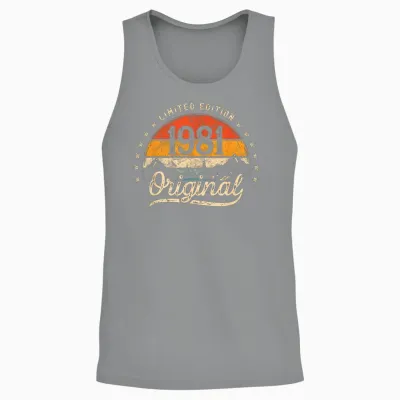 Limited Edition Original 1981 Vintage 45. Geburtstag Mann Unisex Tank Top - Sport Grey