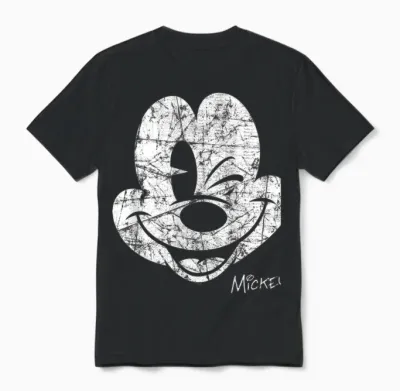 Mickey Mouse Beaten Face Unisex T-Shirt - Black
