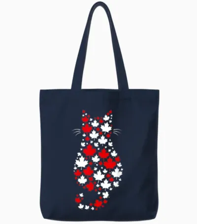 Chat Fête Du Canada Drapeau Canadien Drôle Canada Tote Bags - Navy