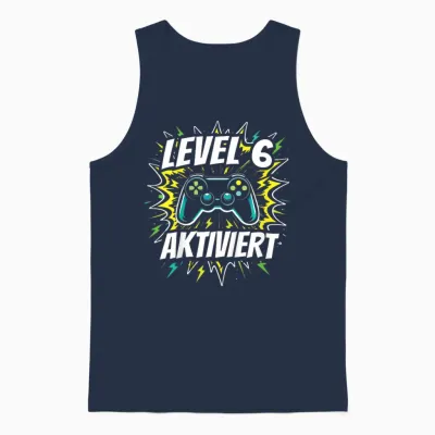 6. Geburtstag Jungen Video Gamer Level 6 Aktiviert Unisex Tank Top - Navy