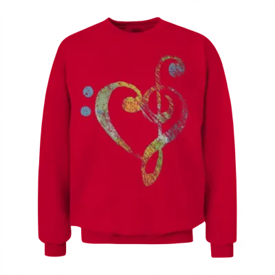 Musical Instrument Musical Note Unisex Sweatshirt - Red