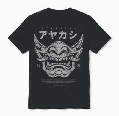 Backprint Japanese Streetwear Y2k Techwear Anime Cyberpunk Unisex T-Shirt - Black