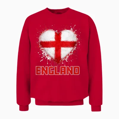 Fußball - England Herz Fan Wm 2026 Unisex Sweatshirt - Red