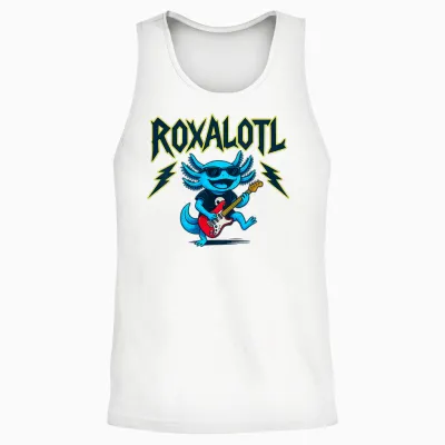 Roxalotl Nettes Lustiges Axolotl Rock Music Heavy Metal T-Shirt Für Kinder Unisex Tank Top - White