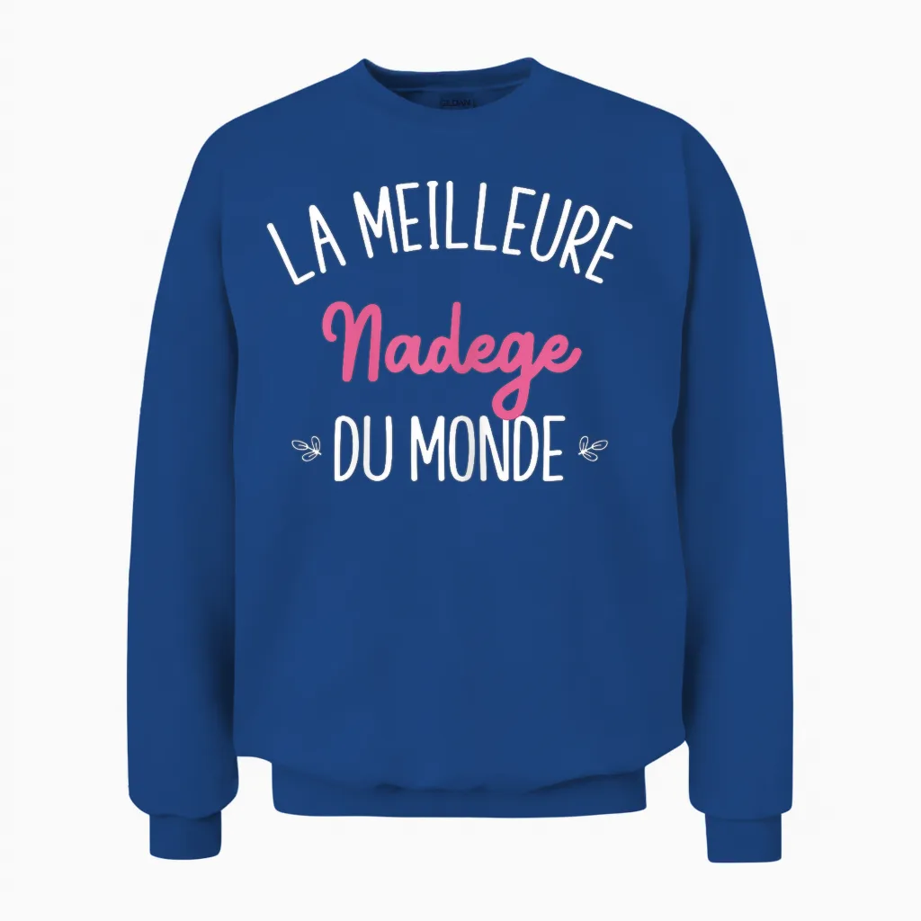 Woman Humor Personalized Gift Bff Name Nadege Unisex Sweatshirt in Royal