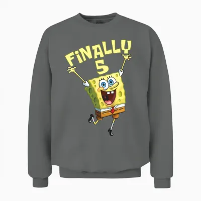 Mademark X Spongebob Squarepants - Kids Original Spongebob Square Pants - 5th Birthday. Finally 5. Unisex Sweatshirt - Graphite Heather