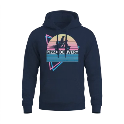 Pizza Delivery Retro Unisex Hoodie - Navy