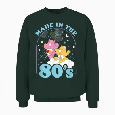 Care Bears Birthday Bear Love-A-Lot Bear Made in the 80's T-Shirt, Black, S Unisex Sweatshirt - Forest