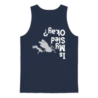 Funny Snowmobile Snowmobiling Rider Is My Sled Ok Unisex Tank Top - Navy – 1