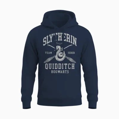 Harry Potter Slytherin Quidditch Arch Unisex Hoodie - Navy