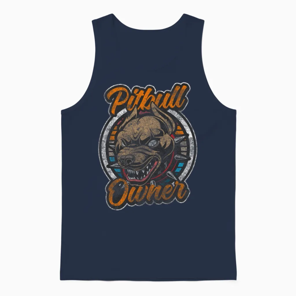 Attack Dog Dog Owner Pet Lovers Gift Unisex Tank Top in Navy