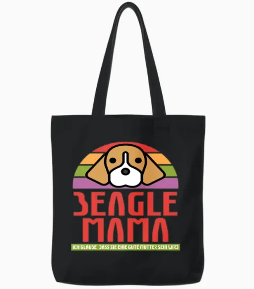Beagle Dog Puppy Dogs Pet Cute Dog Lover Bulldog Tote Bags - Black