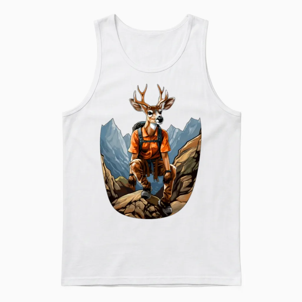 Deer Mountaineering / Hiking Deer Unisex Tank Top in White