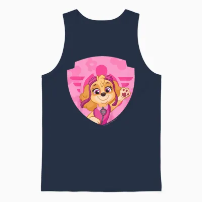 Paw Patrol Skye Big Chest Shield Emblem Unisex Tank Top - Navy