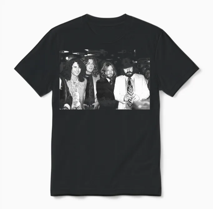 Jimmy Page Robert Plant Jp Jones & John Bonham Led Zeppelin T-Shirt, Black Unisex T-Shirt in Black