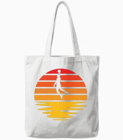 Basketball Retro Tote Bags - White