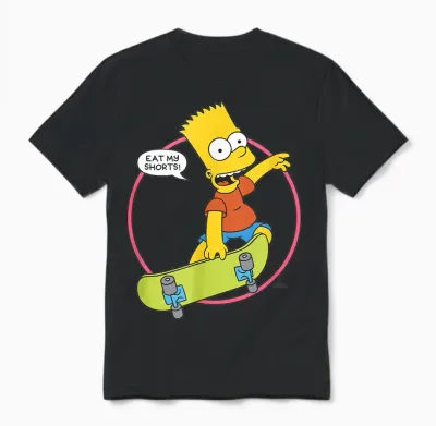 The Simpsons Bart Simpson Eat My Shorts Unisex T-Shirt - Black