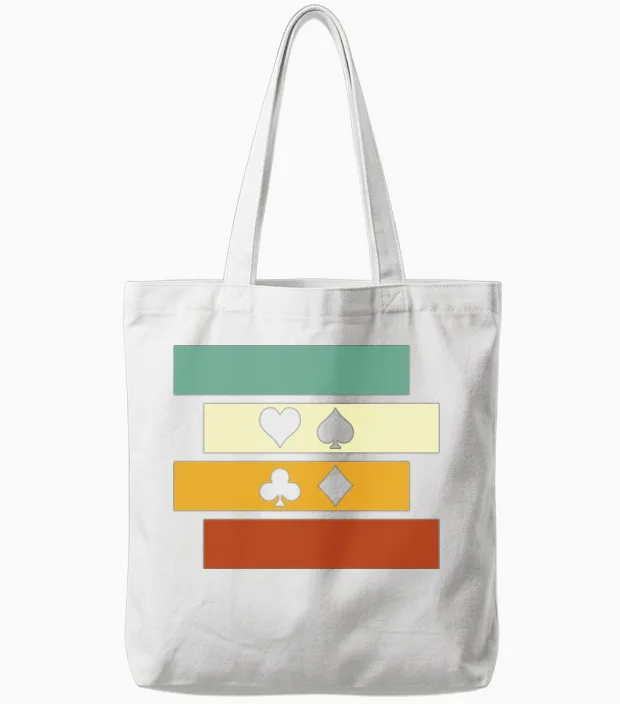 Poker Retro Tote Bags in White