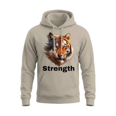 Tiger/wolf Strength Unisex Hoodie - Sand