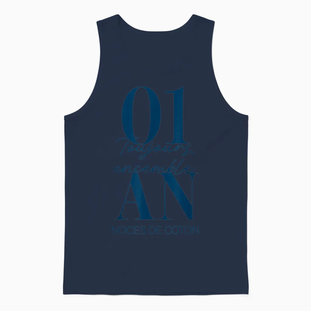 Idée Cadeau Couple 1 an De Mariage - Noces De Coton Unisex Tank Top in Navy
