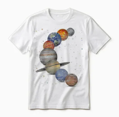 Galaxy Planets Sun Universe Outer Space Science Unisex T-Shirt - White