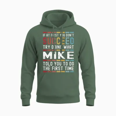 Mike Name Personalized Funny Birthday Christmas Unisex Hoodie - Military Green