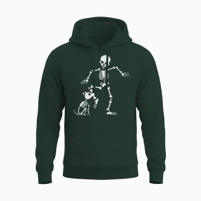 Dog Like Bones Skeleton Unisex Hoodie - Forest