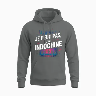 Je Peux Pas J'ai Fan Indochine Man Woman Child Concert Unisex Hoodie - Graphite Heather
