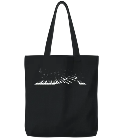 Piano Pianist Tote Bags - Black
