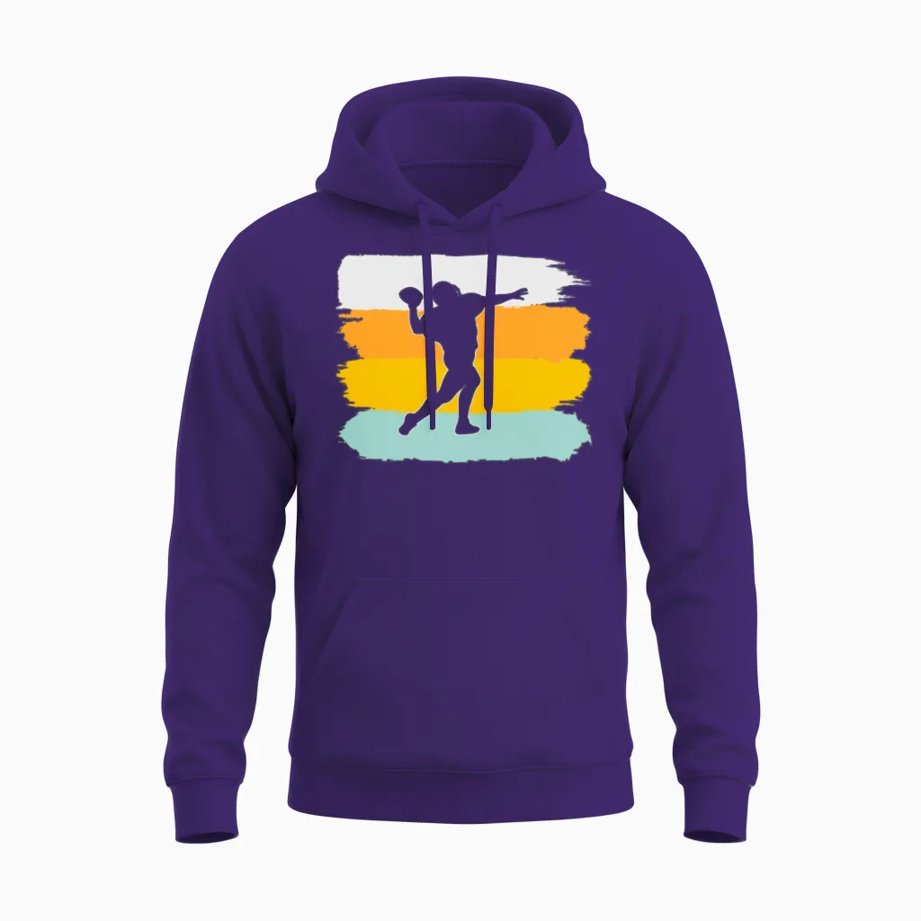 Rugby Retro Unisex Hoodie in Purple