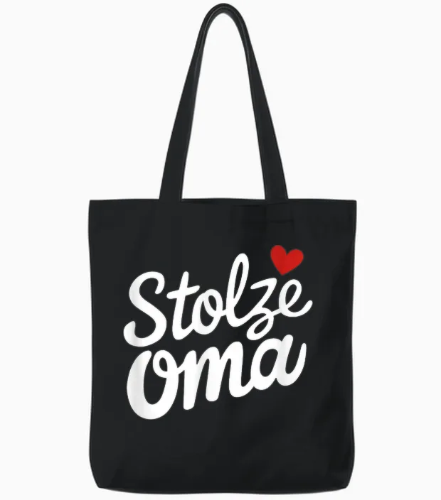 Stolze Oma Spruch Herz Stolzen Omas Omis Tote Bags in Black