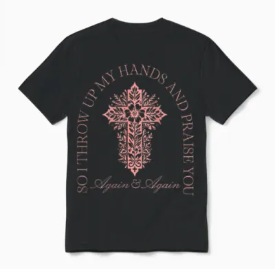 So I Throw Up My Hands and Praise You Cross Brandon 2 Sided Unisex T-Shirt - Black