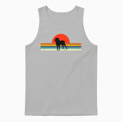 Vintage Dog Retro Sunset Unisex Tank Top - Ash