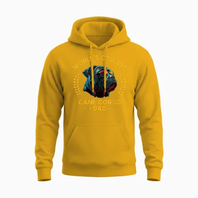 World's Coolest Dog Dad Papa – Herren Cane Corso Unisex Hoodie - Gold