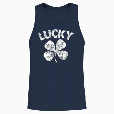 4 Leaf Lucky Unisex Tank Top - Navy