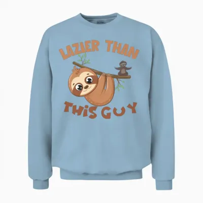 Sloth Funny Kids Funny Aduly Punny Unisex Sweatshirt - Light Blue