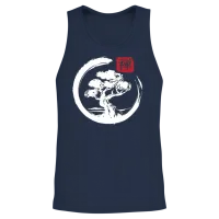 Aesthetic Japanese Bonsai Japan Art Japanese Unisex Tank Top - Navy – 2