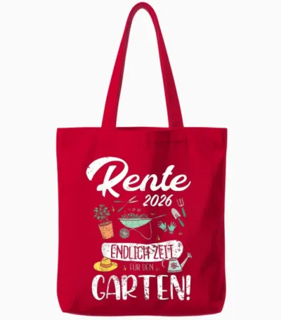 Rente 2026 Endlich Zeit Für Den Garten Funny Retirement Tote Bags - Red