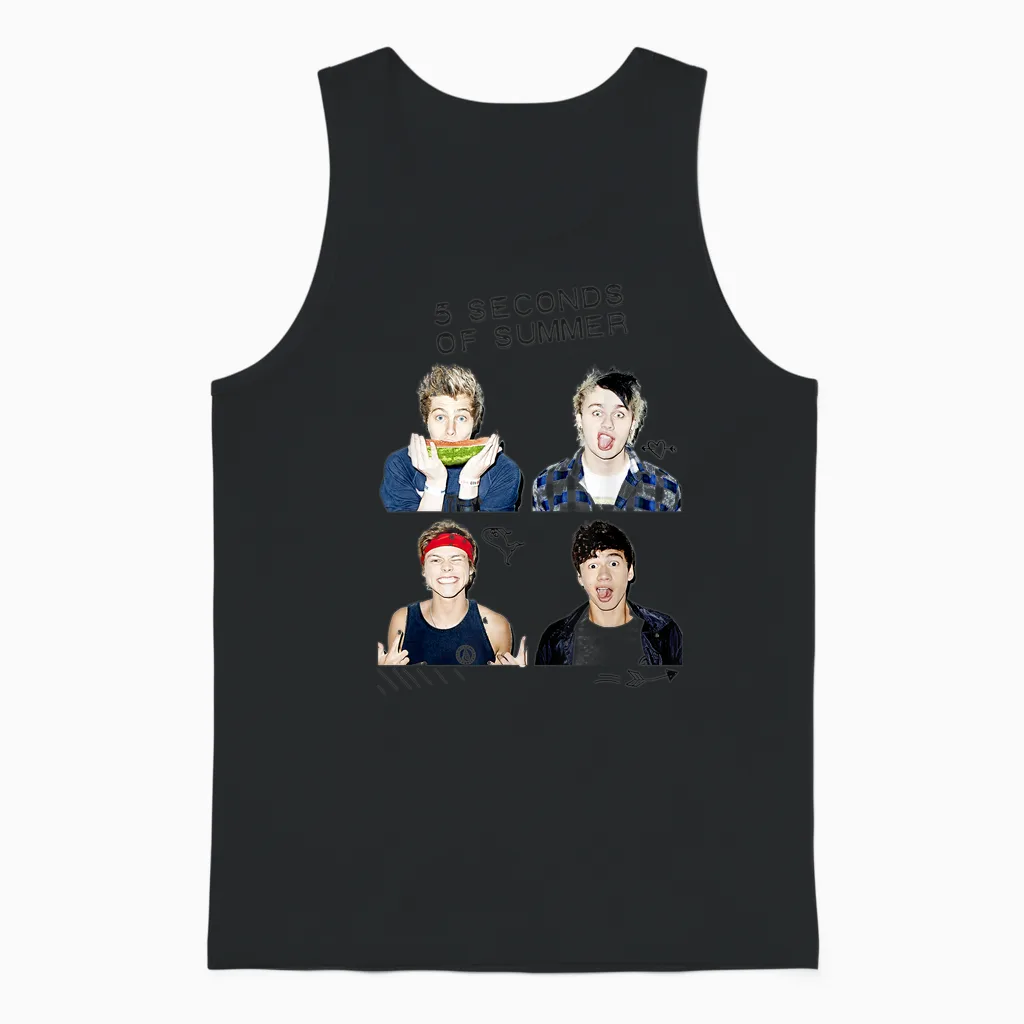 5 Seconds of Summer - Photo Scribble Unisex Tank Top in Black