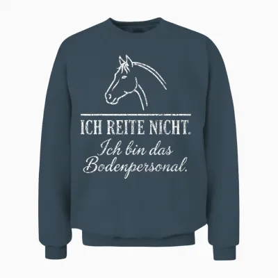 Pferd Reiten Bodenpersonal Witziges Reiterhof Stall Bildwerk Unisex Sweatshirt - Dark Heather