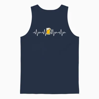 Bier-Herzschlag-Lustiges Design Unisex Tank Top - Navy