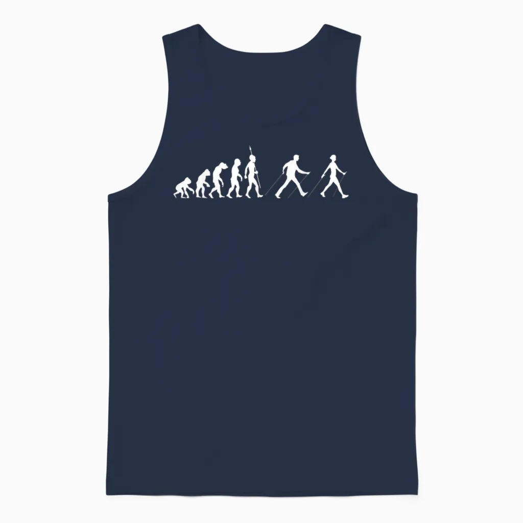 Evolution Nordic Walking Hiking Walking Sports T-Shirt, Black, S Unisex Tank Top in Navy