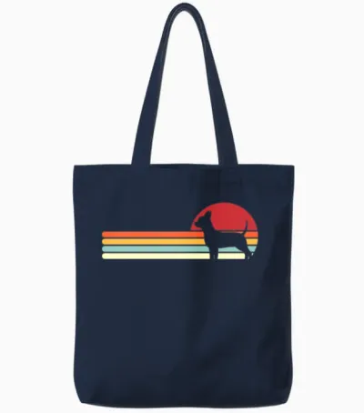 Dog Retro Sunset Chihuahua Tote Bags - Navy
