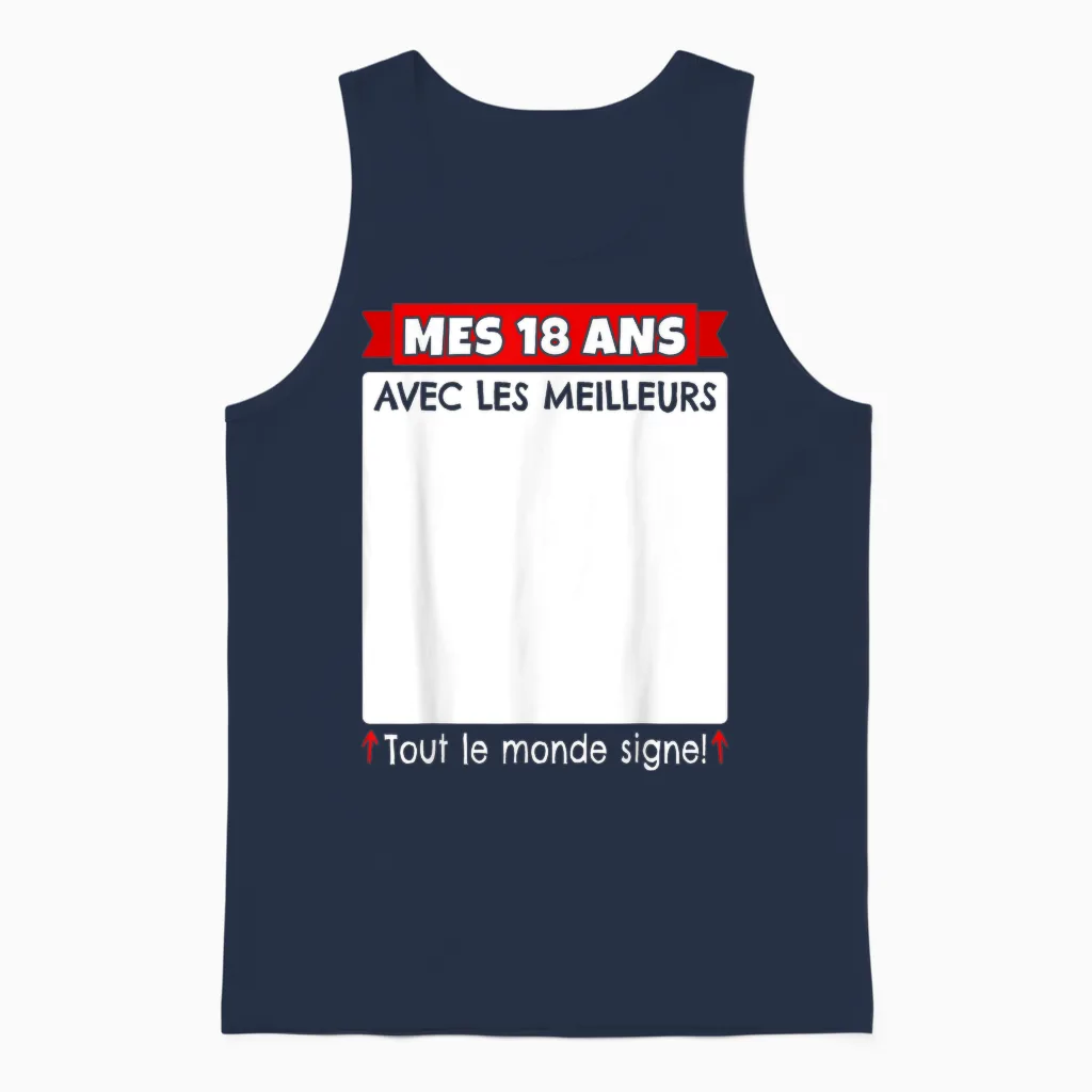 18 Years to Sign 18 Years Birthday Boy Girl Anniv 18 Unisex Tank Top in Navy