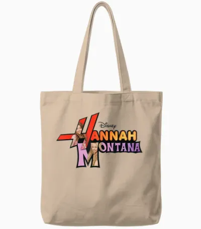 Disney Channel Hannah Montana Logo Tote Bags - Natural
