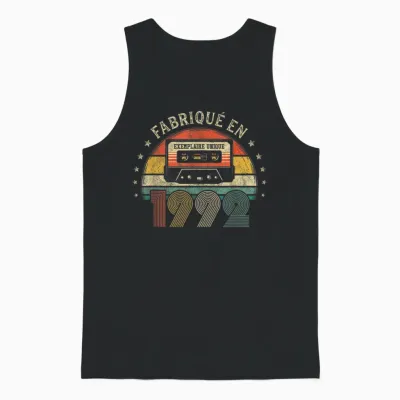Fabriqué En 1992 Vintage Cassette - Cadeau Anniversaire 1992 Unisex Tank Top - Black