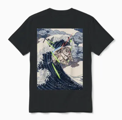 Star Wars Millennium Falcon Space Wave Unisex T-Shirt - Black