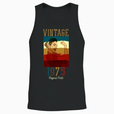 Vintage 1975 Original Parts Unisex Tank Top - Black